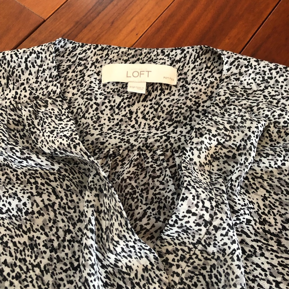 Ann Taylor Loft Petite Tracked Shadow Print Sz XS